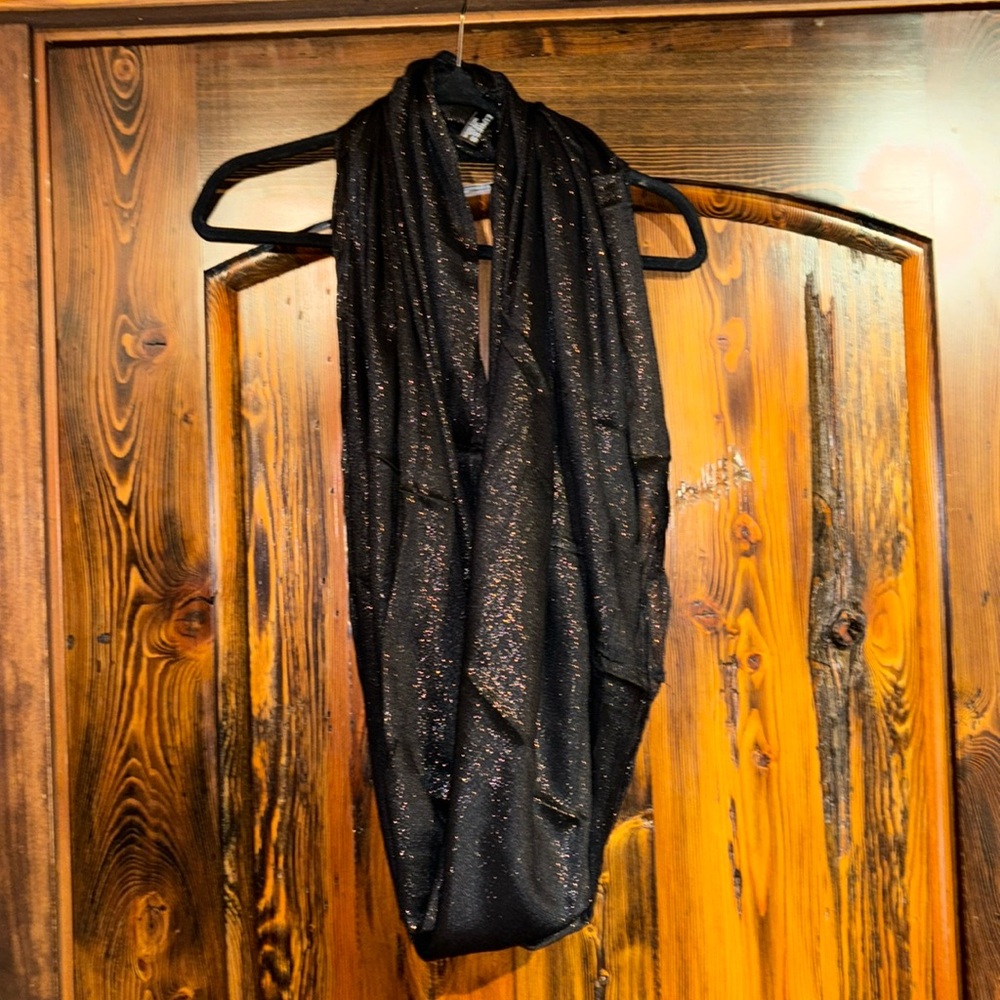 Express Black Glitter Infinity Scarf